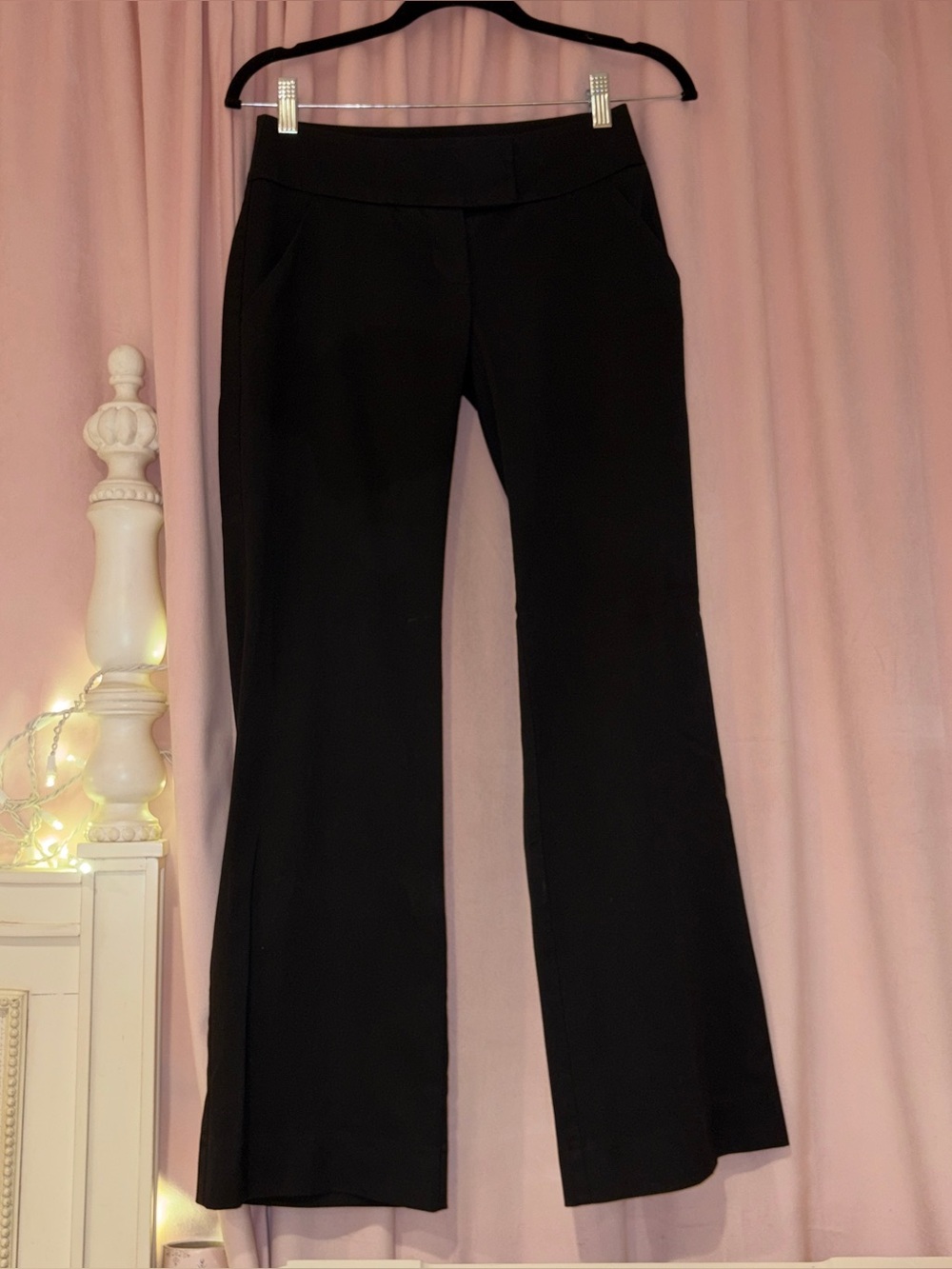 BEBE Bebe Black Women's Lowrise Dress Pants - Classic Straight-Leg